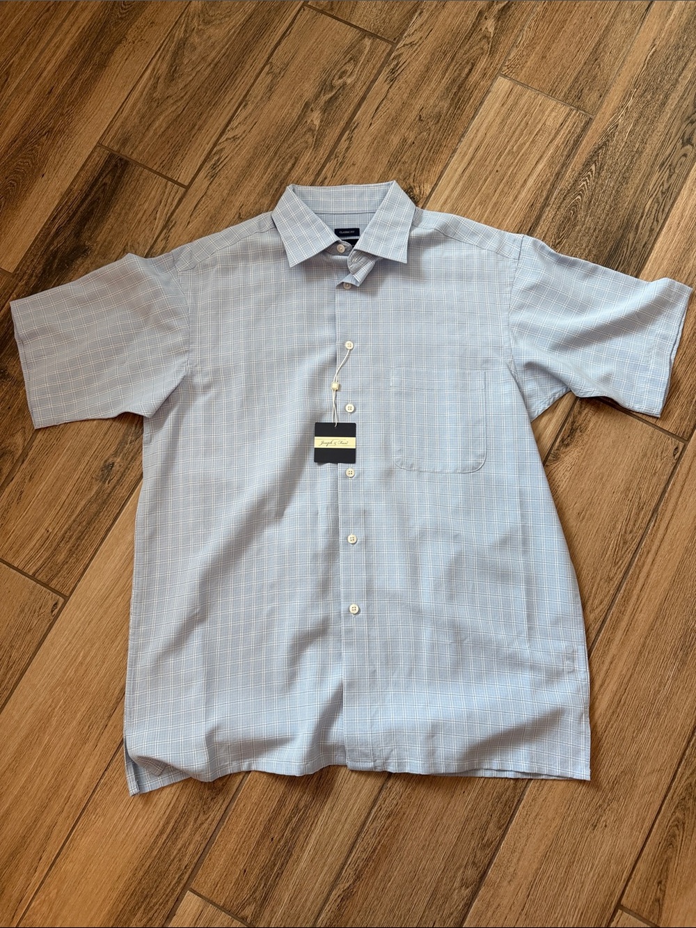 Joseph & Feiss Light Blue Short-Sleeve Button-Down Shirt
